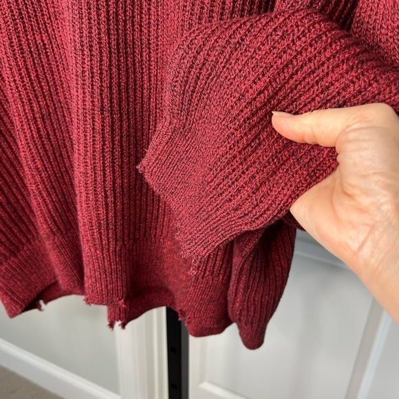 Pistola Eva Distressed Cotton Crew Neck Pullover, Cherry Black Marl, XL, NWT - Picture 8 of 12